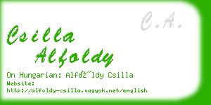 csilla alfoldy business card